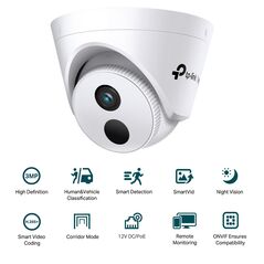 "tp-link camera ir de supraveghere turret pentru interior vigivigi c430i(4mm), senzor imagine: cmos 1/2.8"", lentila 4mm, f.1.6,weatherproof: n/a, infrarosu: 30m, detectare: 70m, observare: 29m, recunoastere: 14m, identificare: 14m, unghi vizualizare:hori,  Camere supraveghere IP | electropc.ro