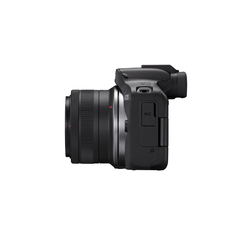 Aparat foto canon eos r50 black kit + obiectiv rf-s18-45mm f4.5-6.3 is stm, mirrorless, 24.2 megapixeli, procesor digic x, montura rf, senzor aps-c 22.3 x 14.9mm, aspect 3:2, focalizare: dual pixel cmos af ii,  100 % pe orizontală şi 100 % pe verticală (s,  Aparate foto Mirrorless | electropc.ro
