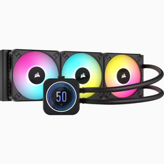 Corsair liquid cooler icue h150i elite lcd xt display  radiator material aluminum corsair icue compatibility yes tubing length 450mm coldplate dimensions 56x56mm tubing material black sleeved low-permeation rubber screen size 2.1" native resolution 480x48,  Ventilatoare carcasa | electropc.ro