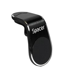 Suport auto spacer pentru smartphone, fixare in grilaj bord, prindere magnetica telefon 360 grade, negru,  Accesorii | electropc.ro