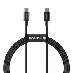 Cablu alimentare si date baseus superior, fast charging data cable pt. smartphone, usb type-c la usb type-c 100w, 1m, negru,  Cabluri periferice | electropc.ro
