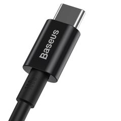 Cablu alimentare si date baseus superior, fast charging data cable pt. smartphone, usb type-c la usb type-c 100w, 1m, negru,  Cabluri periferice | electropc.ro