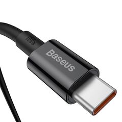 Cablu alimentare si date baseus superior, fast charging data cable pt. smartphone, usb type-c la usb type-c 100w, 1m, negru,  Cabluri periferice | electropc.ro