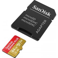 Card de memorie sandisk, 64gb, uhs-i, class 10, 80mb/s + adaptor,  Carduri memorie | electropc.ro