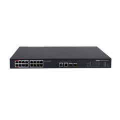 Dahua switch 20 porturi, 16 portuti poe, unmanaged, layer 2, capacitate switch: 52gbps, forwarding rate 29.76 mpps, standarde retea: ieee802.3, ieee802.3u, ieee802.3x, ieee802.3ab, ieee802.3z interfata: 16 × rj45 10/100/1000 m (poe), 2 × rj45 10/100/1000 ,  Switch-uri | electropc.ro