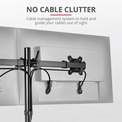 Suport monitor trust gxt 1120 mara dual monitor arm, montare birou, 510 x 860 x 115mm, vesa, 2.6 kg, negru,  Suporturi TV & Monitor | electropc.ro