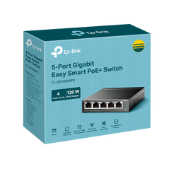 Switch tp-link tl-sg105mpe, 5 porturi gigabit, desktop, easy smart, poe, 10gbps capacity, porturi poe: 1-4, buget poe: 120w.,  Switch-uri | electropc.ro