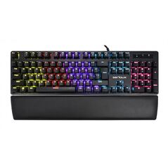 Tastatura gaming mecanica serioux valdis, switch outemu blue, pana la 50 milioane click-uri, 104 taste, 26 taste anti-ghosting , 9 moduri de iluminare rainbow, material: abs, layout us, palm rest de piele detasabil,  forta actionare: 60g ± 10g, plug and p,  Tastaturi | electropc.ro
