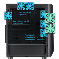 Carcasa fsp cmt151 tg argb mid-tower, black,  Carcase | electropc.ro