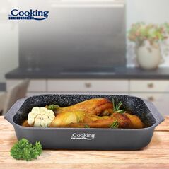 Tava aluminiu cu acoperire ceramica 39.5x26 cm, dark line, cooking by heinner,  Tavi copt | electropc.ro