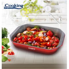 Tava aluminiu cu acoperire ceramica 39.5x26 cm, red line, cooking by heinner,  Tavi copt | electropc.ro