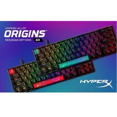Tastatura hp hyperx alloy 65 auq, tastatura mecanica, cablu usb type-c detasabil, iluminare rgb, anti-ghosting, hyperx red, neagra,  Tastaturi | electropc.ro