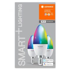 3 becuri led rgb inteligent ledvance smart+ wifi candle multicolour b, e14, 4.9w (40w), 470 lm, lumina alba si color (2700-6500k),  Becuri si Tuburi LED | electropc.ro