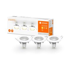 3 spoturi led incastrate ledvance, gu10, 3x2.6w, 3x230 lm, lumina calda (2700k), Ø8cm, alb,  Aplice de exterior | electropc.ro
