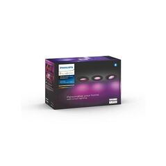 3 spoturi led rgb incastrate philips hue centura, bluetooth, gu10, 3x5.7w, 1050 lm, lumina alba si color (2000-6500k), ip20, 9cm, aluminiu,  Aplice de exterior | electropc.ro