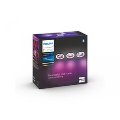 3 spoturi led rgb incastrate philips hue centura, bluetooth, gu10, 3x5.7w, 1050 lm, lumina alba si color (2000-6500k), ip20, 9cm, alb,  Aplice de exterior | electropc.ro