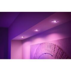 3 spoturi led rgb incastrate philips hue centura, bluetooth, gu10, 3x5.7w, 1050 lm, lumina alba si color (2000-6500k), ip20, 9cm, alb,  Aplice de exterior | electropc.ro