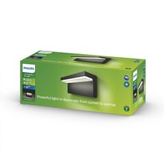 Aplica led pentru exterior philips bustan, 2x4.5w (70w), 1000 lm, lumina calda (2700k), dimabila, ip44, 78x220x92mm, antracit,  Aplice de exterior | electropc.ro