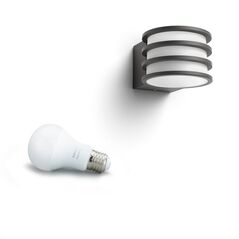 Aplica led pentru exterior philips hue lucca, 9.5w (60w), 806 lm, lumina calda (2700k), ip44, 170x215x115mm, antracit,  Aplice de exterior | electropc.ro