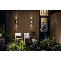 Aplica led pentru exterior philips shadow up&down, 2x4.5w (70w), 1000 lm, lumina calda (2700k), dimabila, ip44, 77x95x224mm, antracit,  Aplice de exterior | electropc.ro