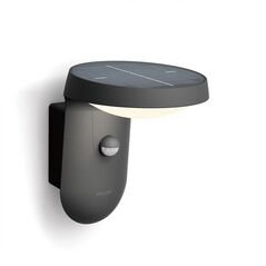 Aplica led solara pentru exterior cu senzor de lumina si miscare philips tyla, 1.2w, 4v, 255 lm, lumina neutra (4000k), ip44, 188x158x184mm, antracit,  Aplice de exterior | electropc.ro