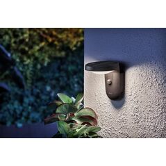 Aplica led solara pentru exterior cu senzor de lumina si miscare philips tyla, 1.2w, 4v, 255 lm, lumina neutra (4000k), ip44, 188x158x184mm, antracit,  Aplice de exterior | electropc.ro