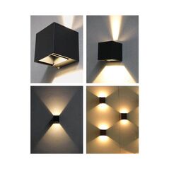 Aplica led vivalux square stark, 6w, 180 lm, lumina neutra (4000k), 120°, ip54, 100x100x100mm, 15000h, aluminiu, -25÷+40°c, negru,  Aplice de exterior | electropc.ro