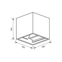 Aplica led vivalux square stark, 6w, 180 lm, lumina neutra (4000k), 120°, ip54, 100x100x100mm, 15000h, aluminiu, -25÷+40°c, negru,  Aplice de exterior | electropc.ro