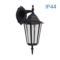 Aplica tip felinar vivalux maribor down, e27, max. 1x60w, ip44, 210x150x360mm, negru, bec neinclus,  Aplice de exterior | electropc.ro