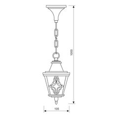 Pendul tip felinar vivalux lyon, e27, max 1x60w, ip44, 145x145x1000mm, auriu, bec neinclus,  Aplice de exterior | electropc.ro