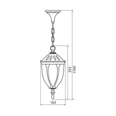 Pendul tip felinar vivalux tosca, e27, max 1x60w, ip44, 163x163x1100mm, negru, bec neinclus,  Aplice de exterior | electropc.ro