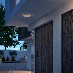 Plafoniera led pentru exterior philips superslim, 15w, 1300 lm, lumina calda (2700k), ip54, 25 cm, negru,  Aplice de exterior | electropc.ro