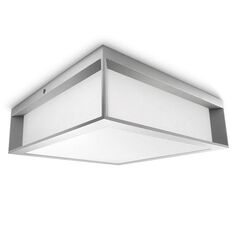Plafoniera pentru exterior philips skies, 2xe27, max 2x42w, ip44, 260x260x81mm, gri,  Aplice de exterior | electropc.ro