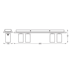 Spot led cvadruplu ajustabil ledvance decor mercury, 4xgu10, 4x3.4w, 920 lm, lumina calda (2700k), dimabil, ip20, 600mm, alb, clasa energetica g,  Spoturi aplicate | electropc.ro