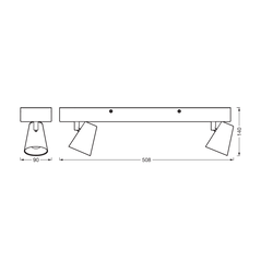 Spot led dublu ajustabil ledvance decor neptune, 20w, 1630 lm, lumina calda (3000k), ip20, 508mm, alb, clasa energetica f,  Spoturi aplicate | electropc.ro