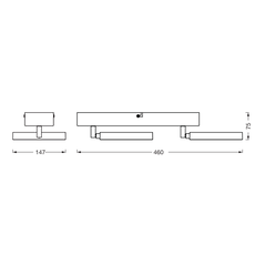 Spot led dublu ajustabil ledvance decor saturn, 21w, 2180 lm, lumina alba (3000k-6500k), ip20, 460mm, negru, clasa energetica f,  Spoturi aplicate | electropc.ro