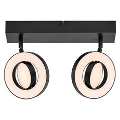 Spot led dublu ajustabil ledvance decor saturn, 21w, 2180 lm, lumina alba (3000k-6500k), ip20, 460mm, negru, clasa energetica f,  Spoturi aplicate | electropc.ro