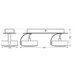 Spot led dublu ajustabil ledvance decor venus, 10.5w, 1000 lm, lumina calda (3000k), ip20, 300mm, negru, clasa energetica f,  Spoturi aplicate | electropc.ro