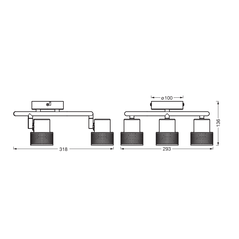 Spot led triplu ajustabil ledvance decor cork, 3xgu10, 3x3.4w, 690 lm, lumina calda (2700k), dimabil, ip20, Ø318mm, alb, clasa energetica g,  Spoturi aplicate | electropc.ro