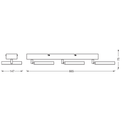 Spot led triplu ajustabil ledvance decor saturn, 29w, 3270 lm, lumina alba (3000k-6500k), ip20, 666mm, negru, clasa energetica f,  Spoturi aplicate | electropc.ro
