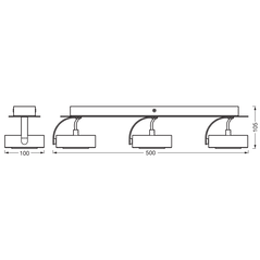 Spot led triplu ajustabil ledvance decor venus, 16w, 1500 lm, lumina calda (3000k), ip20, 500mm, negru, clasa energetica f,  Spoturi aplicate | electropc.ro