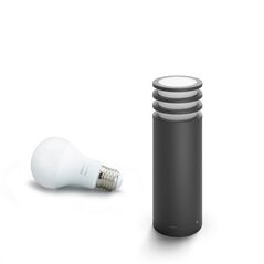 Stalp led pentru exterior philips hue lucca, 1xe27, 9w (60w), 806 lm, lumina calda (2700k), ip44, 400x142mm, antracit,  Aplice de exterior | electropc.ro