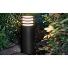 Stalp led pentru exterior philips hue lucca, 1xe27, 9w (60w), 806 lm, lumina calda (2700k), ip44, 400x142mm, antracit,  Aplice de exterior | electropc.ro