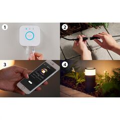 Stalp led rgb extensie pentru iluminat exterior philips hue calla, 8w (49w), 590 lm, lumina alba si color (2000-6500k), ip44, 252x104mm, negru,  Aplice de exterior | electropc.ro