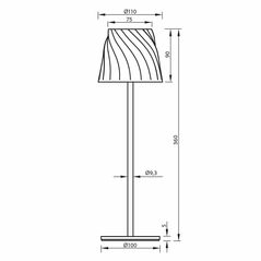 Veioza led portabila vivalux estella galben, 3.7v, 3w, 230 lm, lumina neutra (4000k), dimabila 10-100%, touch control, ip54, baterie li- ion 2 *2000mah reincarcabila prin cablu usb-1m,  Aplice de exterior | electropc.ro