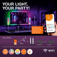 Lampadar led rgb inteligent ledvance smart+ wifi floor up&down, 24w, 1750 lm, lumina alba si color (2700-5000k), dimabila, Ø251x1780mm, ip20, clasa energetica e,  Lampi de interior | electropc.ro