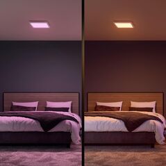 Panou inteligent led rgb philips hue surimu sq, bluetooth, 25w, 1760 lm, lumina alba si color (2000-6500k), ip20, 30cm, aluminiu, alb,  Lampi de interior | electropc.ro