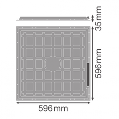 Panou led ledvance panel essential, 36w, 3850 lm, lumina neutra (4000k), ip20, 596x596x35mm, aluminiu, alb,  Lampi de interior | electropc.ro