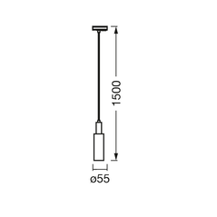 Pendul cu montaj pe sina ledvance tracklight, 1xgu10 (neinclus), max 35w, ip20, lungime cablu 1.5m, negru,  Lampi de interior | electropc.ro