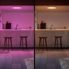 Plafoniera inteligenta led rgb philips hue surimu, bluetooth, 40w, 2850 lm, lumina alba si color (2000-6500k), ip20, 39.5cm, aluminiu, alb,  Lampi de interior | electropc.ro
